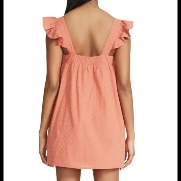 BB Dakota by Steve Madden Orange Lined Mini Dress, Square Neck, XS - Picture 6 of 13